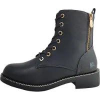 Lerros Chaussures de marche pour femmes, bottines à lacets, couleur noire, style décontracté