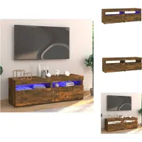 vidaXL Armoire TV avec lampes LED Chêne fumé 120x35x40 cm - Meuble TV