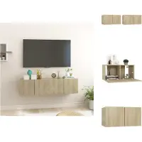 vidaXL Meubles TV suspendus 2 pièces chêne Sonoma 60x30x30 cm - Meubles TV