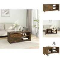 vidaXL Table basse chêne fumé 102x50x45 cm Bois composite - Tables basses
