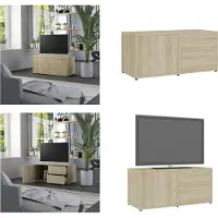 vidaXL Armoire TV Chêne Sonoma 80x34x36 cm Bois composite - Armoire TV - Meubles TV - Sideboard