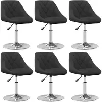 Syfax Chaises pivotantes à manger lot de 6 Noir Velours