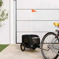 Prolenta Maison Exclusive - Remorque pour vélo pour chiens, tissu Oxford noir et fer