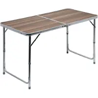 Cattara 13487 - Table de camping pliante DOUBLE télescopique marron