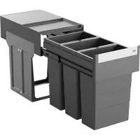 Hailo Poubelle de cuisine à encastrer dans un meuble de 40 cm ou plus, 3 poubelles de 8 litres
