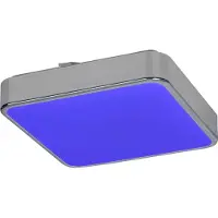 Rabalux Plafond RGB avec télécommande 29 cm LED 22W carré chrome Wolimir 2982