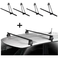 VDP 4x porte-vélos ORION + barres de toit EVO acier compatibles avec Suzuki Alto (SS) 3-5 portes 1982-1985