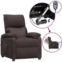 Syfax Fauteuil inclinable électrique Marron foncé Tissu