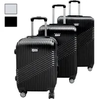 COFI Valise de voyage ABS coque dure set de 3 pièces noir