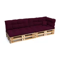 Pokar Coussin pour palette avec belle surpiqûre Garniture canapé-palette, Taille:Set de 6, Couleur:Violet