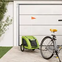 vidaXL Design New Remorque Vélo Chiens Vert Tissu Oxford et Fer - Animaux Meubles2025 CHY6208157 1parcel