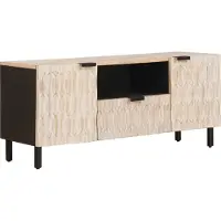 Syfax Meuble TV avec tiroir Finition Lavage Blanc 105 x 33 x 46 cm
