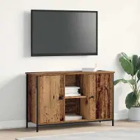 Syfax Ensemble meuble TV Montage mural Bois Ancien 101 x 35 x 65 cm