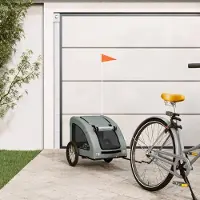 Prolenta Remorque de vélo exclusive - Pour chiens, couleur grise, en Oxford et en fer