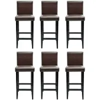 Syfax Tabourets de bar lot de 6 marron foncé similicuir