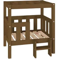 Syfax Lit pour chien Marron miel 65,5x50,5x70 cm Bois de pin solide