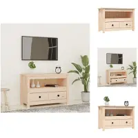 vidaXL Armoire TV 79x35x52 cm Pin massif - Meuble TV