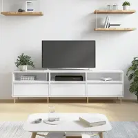 Prolenta Maison Exclusive - Meuble TV blanc brillant 150x30x44,5 cm Matériau dérivé du bois