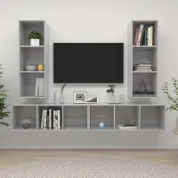 Prolenta Maison Exclusive - Meubles TV muraux 4 pcs Gris béton Bois d'ingénierie