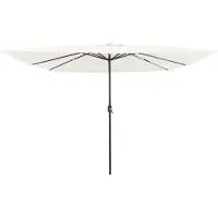 Syfax Parasol de jardin Sable 295 x 295 x 245 cm Polyester et Acier