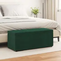 Prolenta Maison Exclusive - Tabouret vert foncé, dimensions : 101 x 41 x 40 cm. Matériaux : velours et bois d'ingénierie