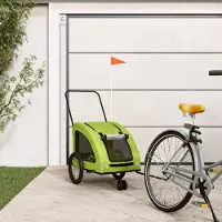 Prolenta Remorque de vélo exclusive - Pour chiens, de couleur verte, en tissu Oxford et en fer