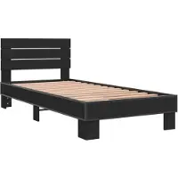 Syfax Cadre de lit sans matelas noir 90x200 cm