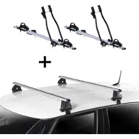 VDP 2x porte-vélos SAGITTAR + barres de toit EVO ALU compatibles avec Citroen XM 5 portes 1989-1994