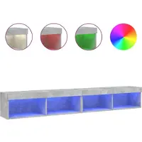 Syfax Meubles TV avec lumières LED 2 pcs gris béton 100x30x30 cm