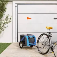Prolenta Maison Exclusive - Remorque pour vélo pour chiens, bleu et gris, en tissu Oxford et fer