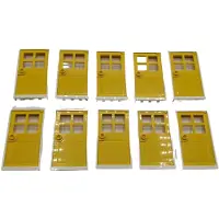 LEGO 1x4x6 Portes Jaune et cadre blanc pour maison, bâtiment NOUVEAU Quantité 100x