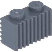 LEGO 50x brique 1x2 avec rainures, gris foncé