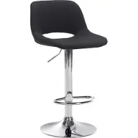 CLP Chaise de bar Camden - tissu, structure chromée - Noir