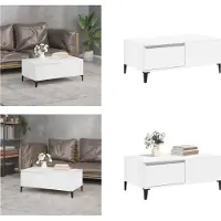 vidaXL Table basse blanche 90x50x36,5 cm Bois composite - Table basse - Tables basses - Table d'appoint - Table de salon