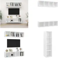vidaXL Armoires TV murales 2 pcs. Blanc Bois composite - Armoire TV - Armoire TV suspendue - Armoire TV suspendue