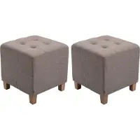 CLP lot de 2 poufs Pharaon, antique-clair