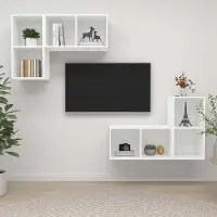 Prolenta Maison Exclusive - Meubles TV muraux 4 pcs Blanc Bois d'ingénierie