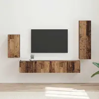 Prolenta Maison Exclusive - Ensemble de meubles TV 4 pièces Bois ancien Matériau dérivé du bois