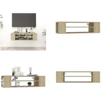 vidaXL Armoire TV suspendue Chêne Sonoma 100x30x26,5 cm Bois composite - Armoire TV - Armoire TV suspendue - Armoires TV suspendues