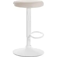 CLP Tabouret de bar Ponte - velours, structure blanche - Crème