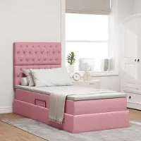Prolenta Maison Exclusive - Lit coffre avec matelas Rosa 90 x 200 cm, velours