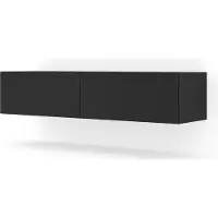 Homlando Armoire TV suspendue BINGO 140 cm NOIR MATT Lowboard TV Table TV Stand Sideboard Commode MDF Hi-Fi Table Moderne Loft Design Industriel