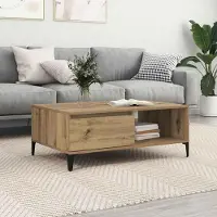 vidaXL Table basse sobre Chêne Artisan 90 x 60 x 35 cm Bois composite - Tables basses FR5713137 1parcel