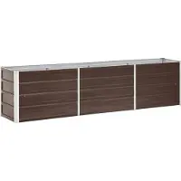 Syfax Lit surélevé de jardin Acier galvanisé 240x40x45 cm Marron