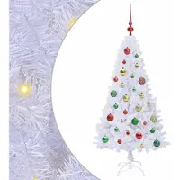 Syfax Sapin de Noël artificiel avec 150 LED Blanc 120 cm PVC et Acier