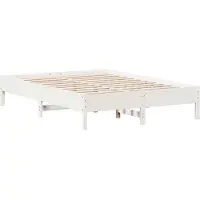 Syfax Cadre de lit sans matelas blanc 160x200 cm bois de pin massif