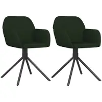 Syfax Chaises pivotantes à manger lot de 2 Vert foncé Velours