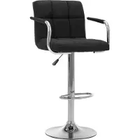 Syfax Chaise de bar Noir Tissu