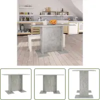 The Living Store Table de salle à manger gris béton 110x60x75 cm Bois composite