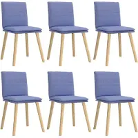 Syfax Chaises à manger lot de 6 bleu jean tissu
